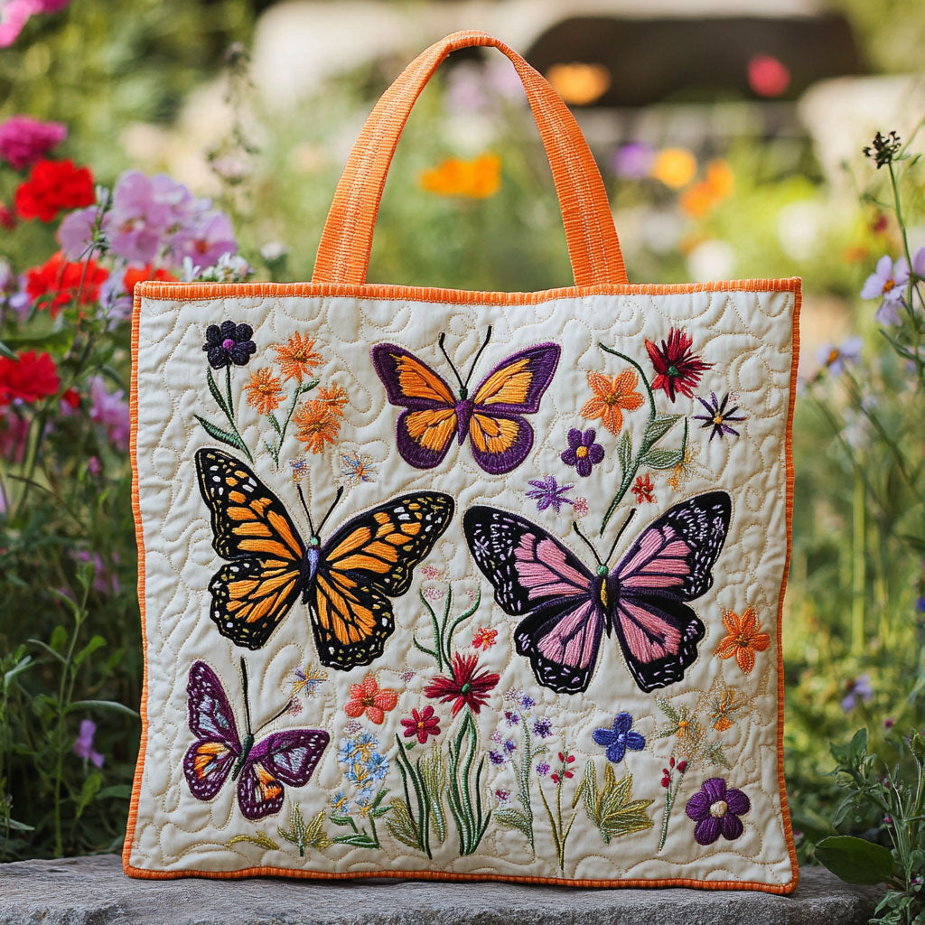 Blomstrende Sommerfugl CW1501001CL Quiltet Tote Bag