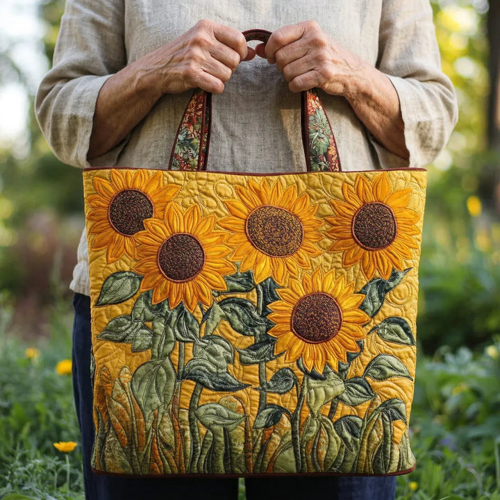 Quilted Tote Bag - Solsikker