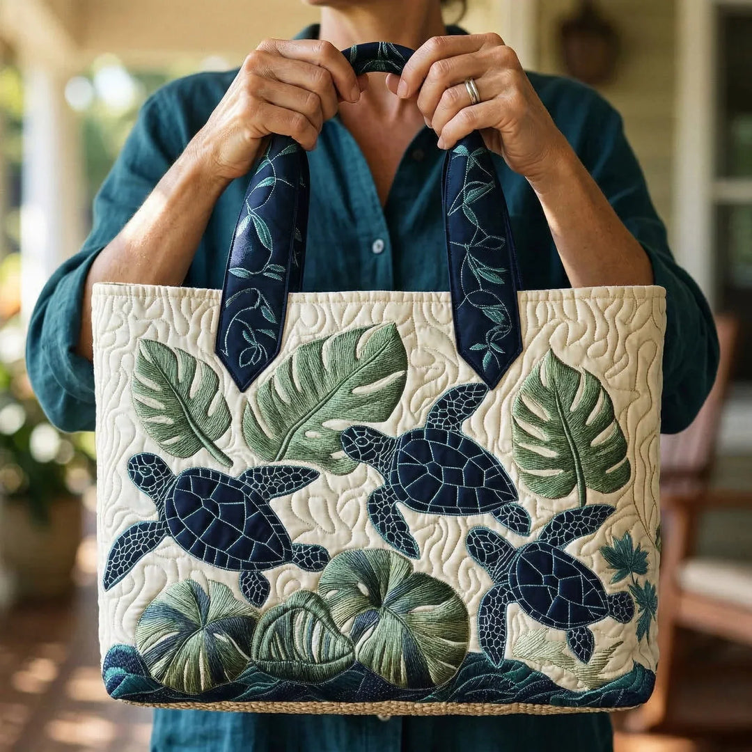 Quilted Tote Bag - Havskildpadde Grace