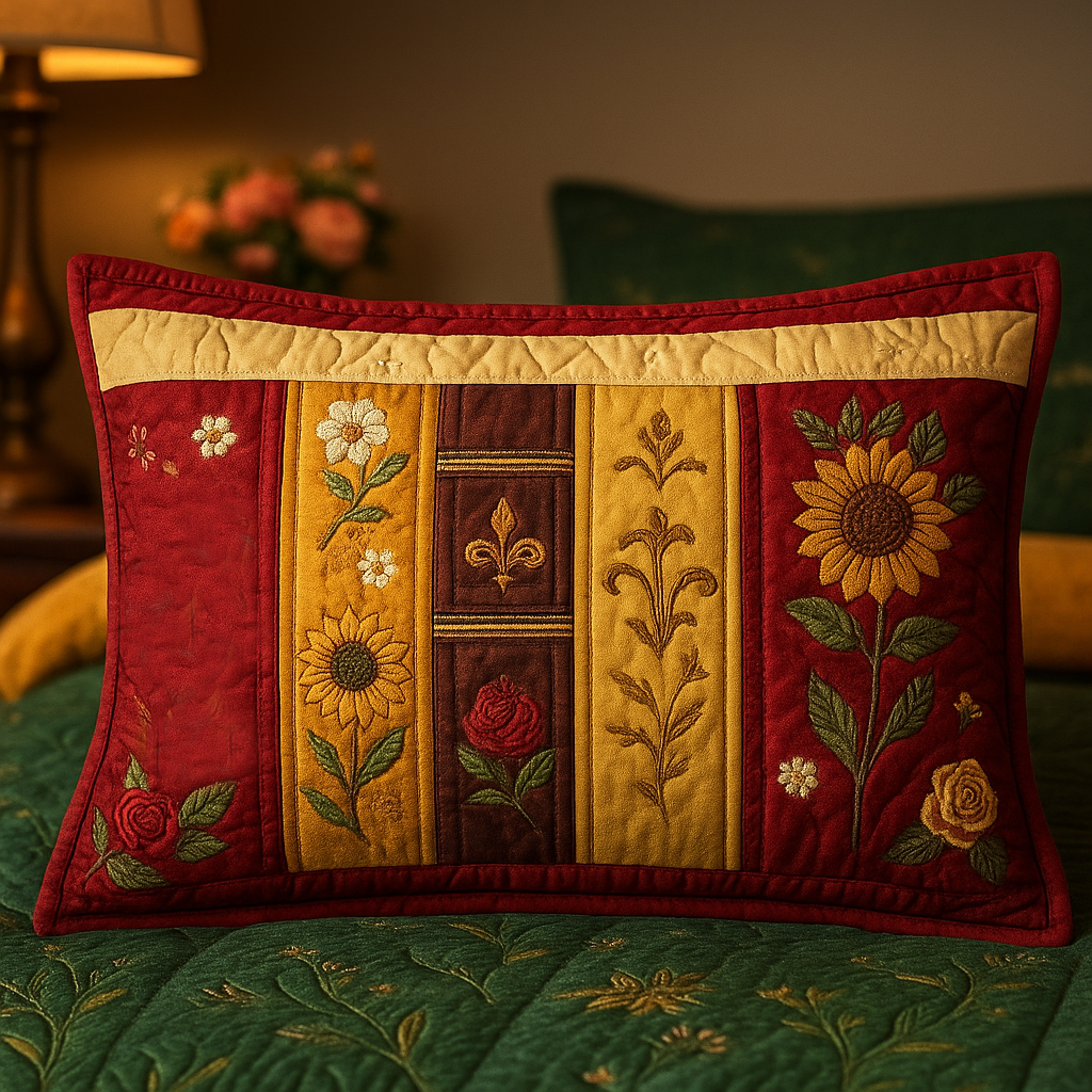 Solsikke Blomster Quilted Sengetøj Pude Betræk NCU0VL942